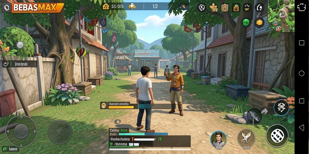 Gameplay BEBASMAX menunjukkan interaksi sosial yang menarik di dunia simulasi.