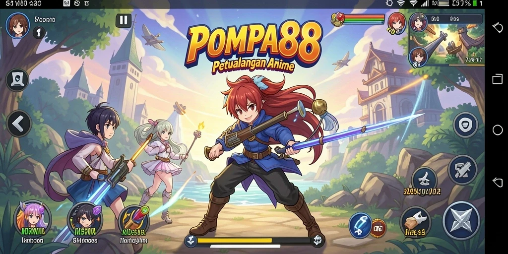 Tampilan menarik dari gameplay POMPA88 dengan karakter Anime yang khas.