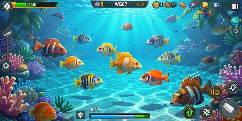 Gameplay menembak ikan yang seru di WG87.
