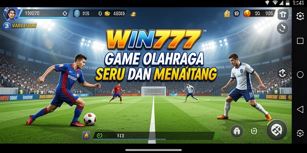 Tangkapan layar menunjukkan aksi intens di lapangan olahraga WIN777.